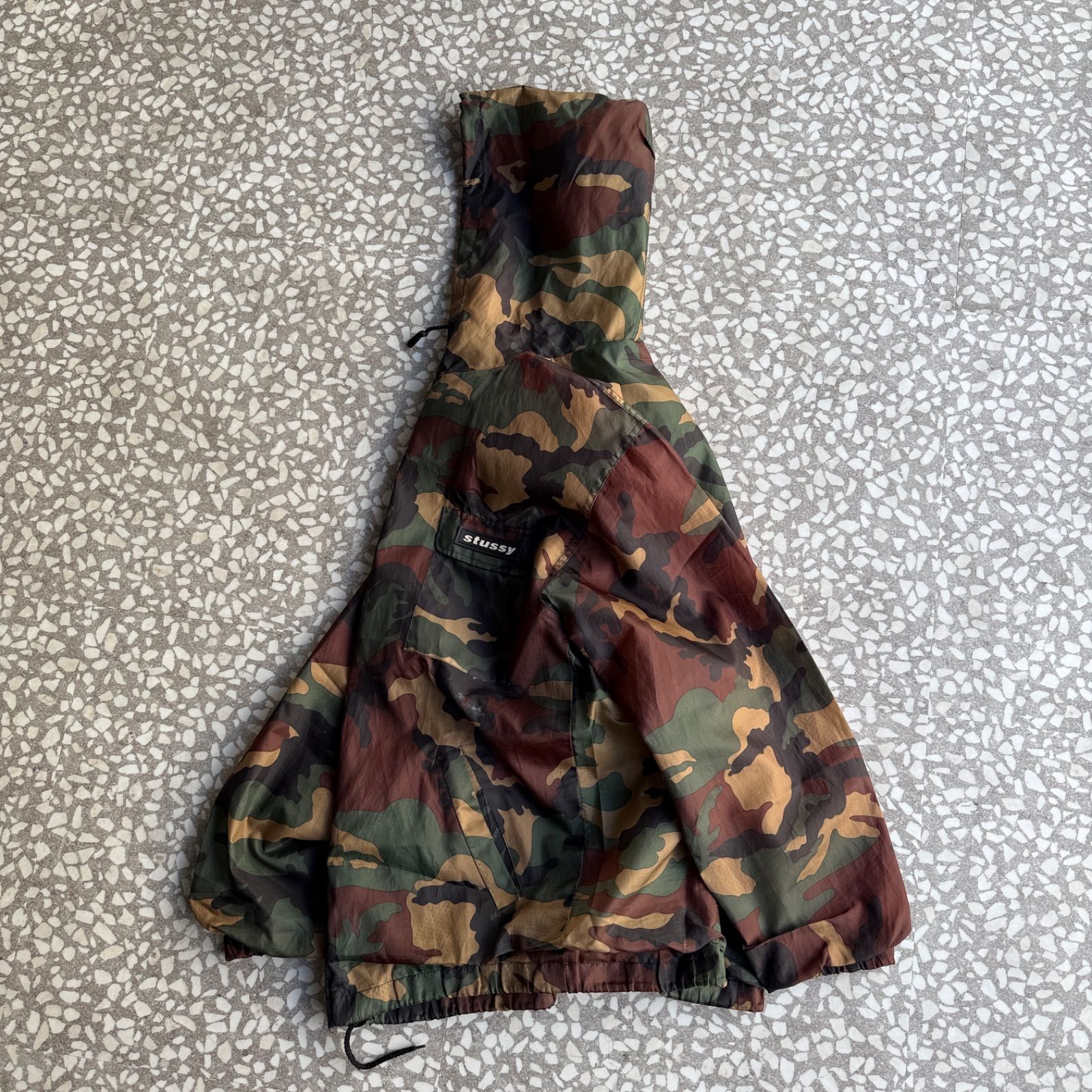 STUSSY / 90′s OUTDOOR nylon jacket オールドステューシー 総柄 迷彩