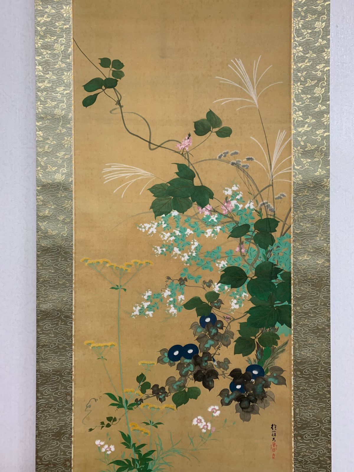 掛け軸】276 酒井抱一「七草図」工芸 鈴木其一師 江戸琳派創始者 江戸