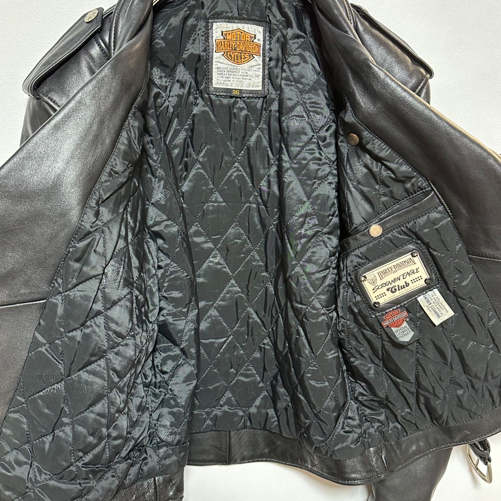 HARLEY-DAVIDSON ダブルライダース レザージャケット 36 S相当