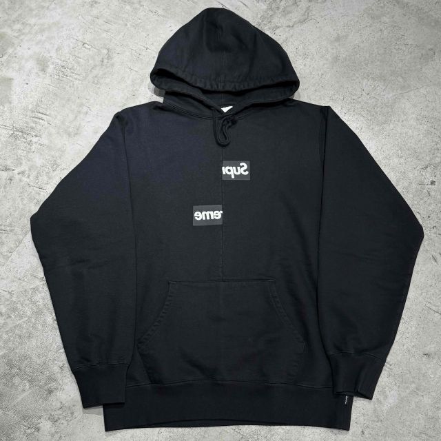 SUPREME 18aw COMME des GARCONS Split Box Logo Hooded Sweatshirt L