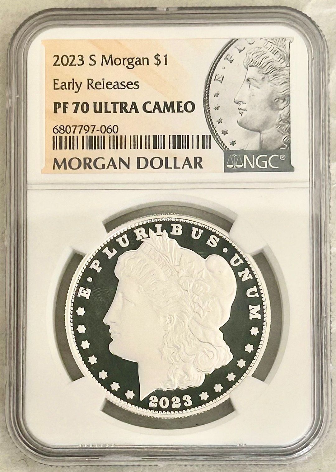 NGC最高鑑定☆2023年アメリカ発行☆復刻版モルガン・ダラー 1ドル