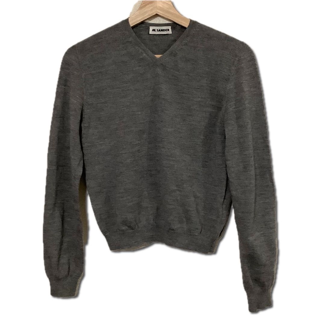 JIL SANDER ジルサンダー Vネックセーター 長袖ニット グレー セレクト