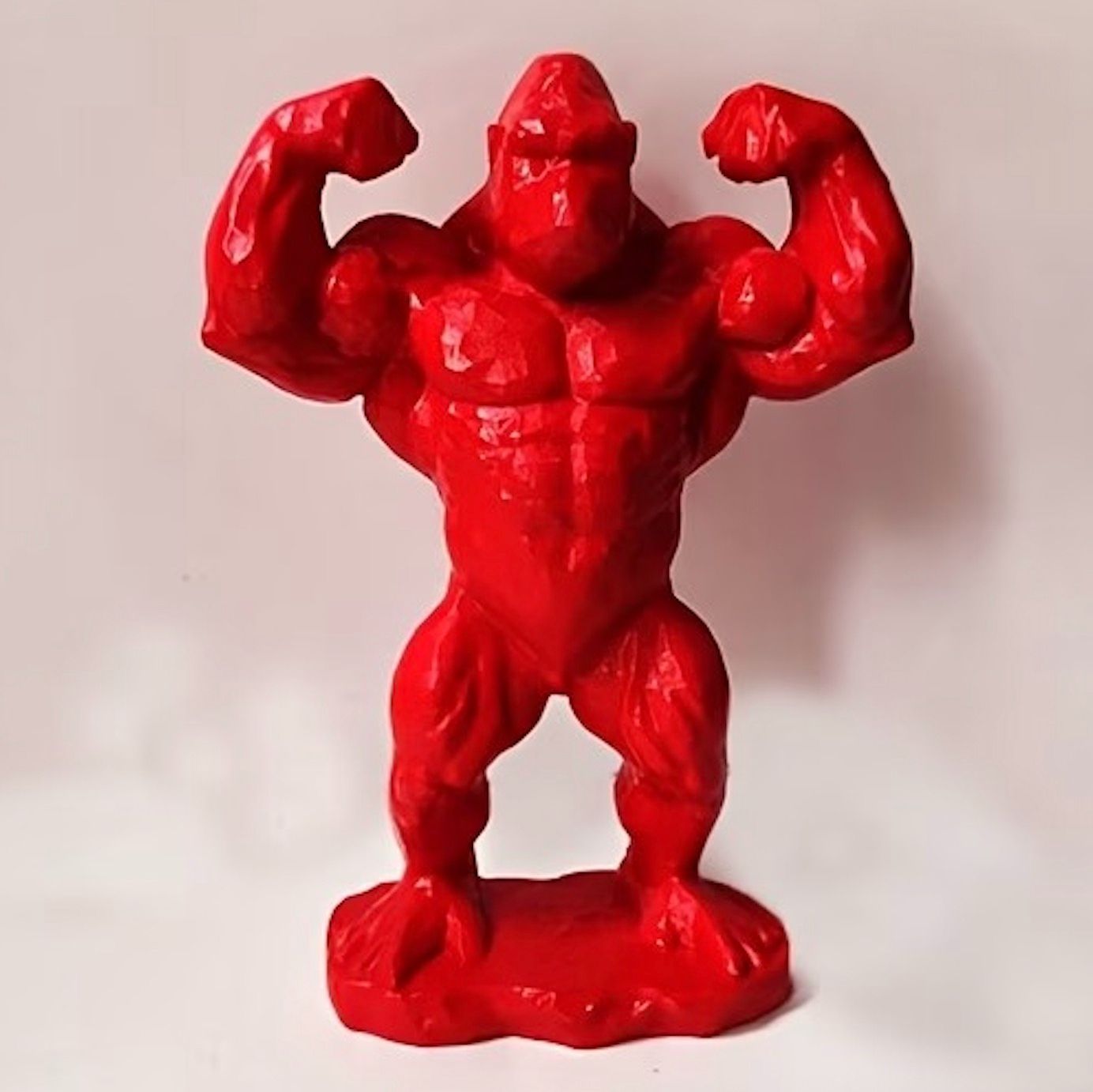 フィギュア マッスルゴリラ 18cm レッド 赤 筋肉 マッチョ 仁王立ち