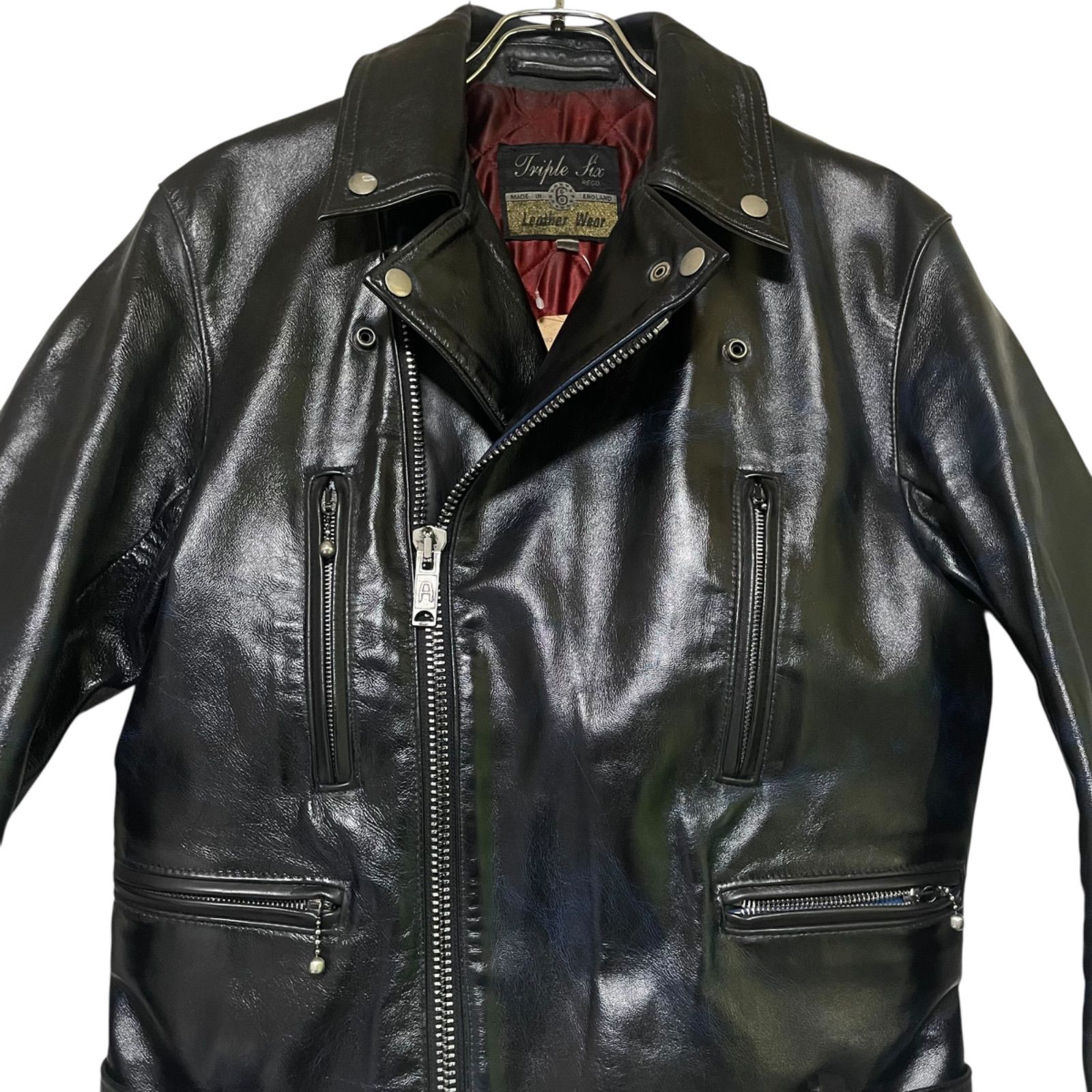 666 Triple Six Double Leather Riders 黒 36 黒金タグ トリプル