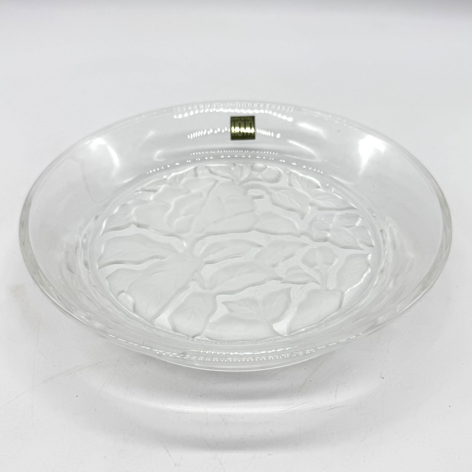 HOYA クリスタル 花唐草彫文 平皿 花柄 ガラス皿 5枚セット 洋食器