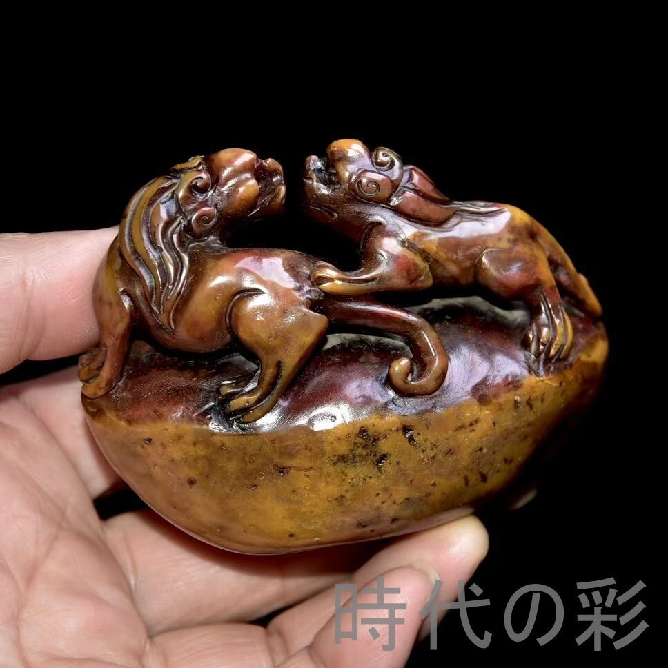 旧蔵 芙蓉石 印章置物】寿山石 名家彫刻 中国古美術 文房具 書道具