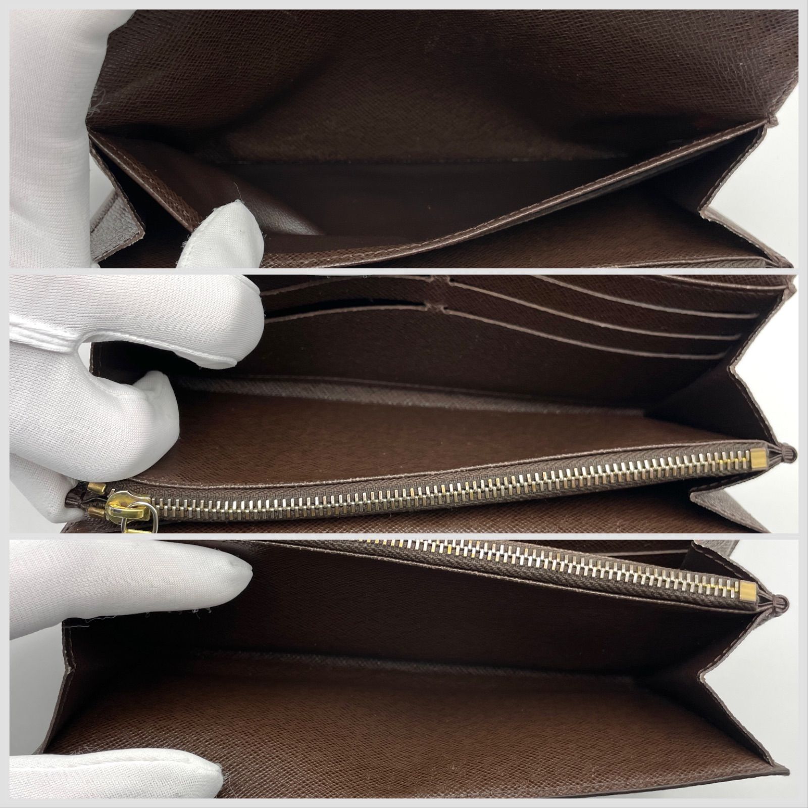 ルイヴィトン ダミエ / ポルトフォイユ サラ N61734 / エベヌ ブラウン