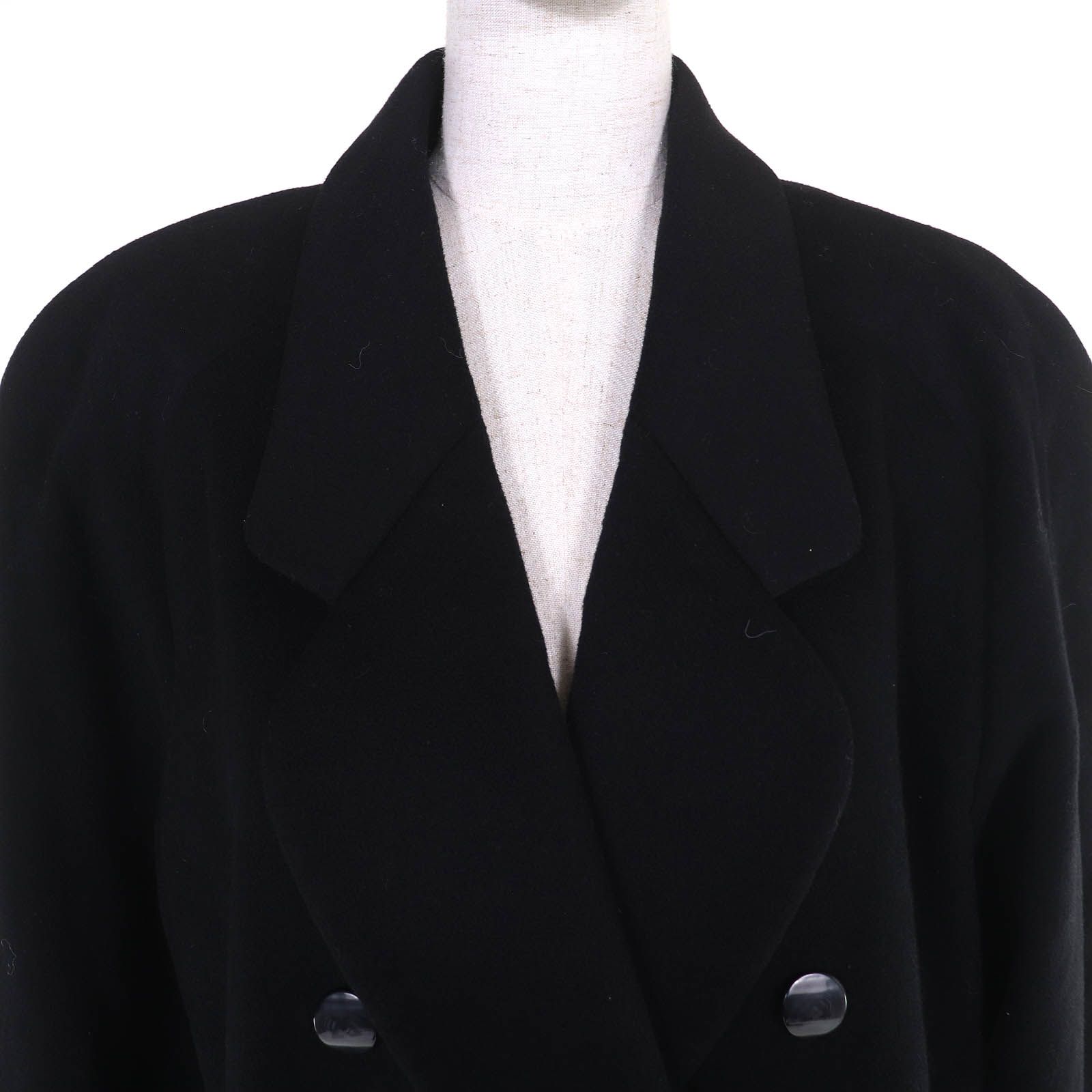 レオナール LEONARD ロングダッフルコート 黒 ベロア系 美品 フリー