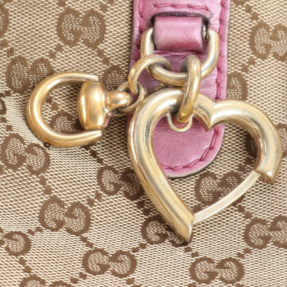 美品 グッチ GGキャンバス ハートビット 269957 レザー 2WAY