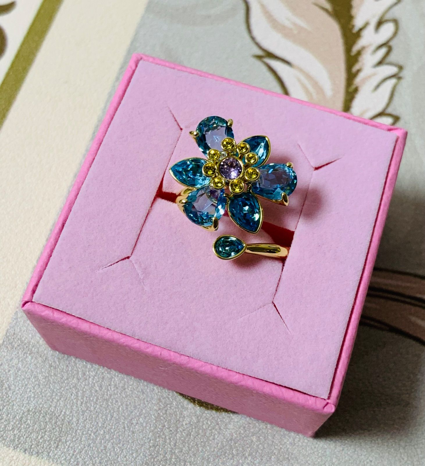 スワロフスキーSwarovski Idylliaオープンリング ブルー55号 - メルカリ