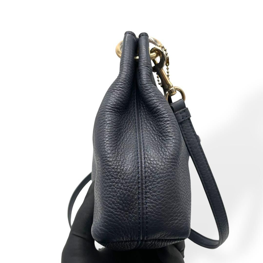 極美品 COACH コーチ ショルダーバッグ レザー 斜め掛け ネイビー