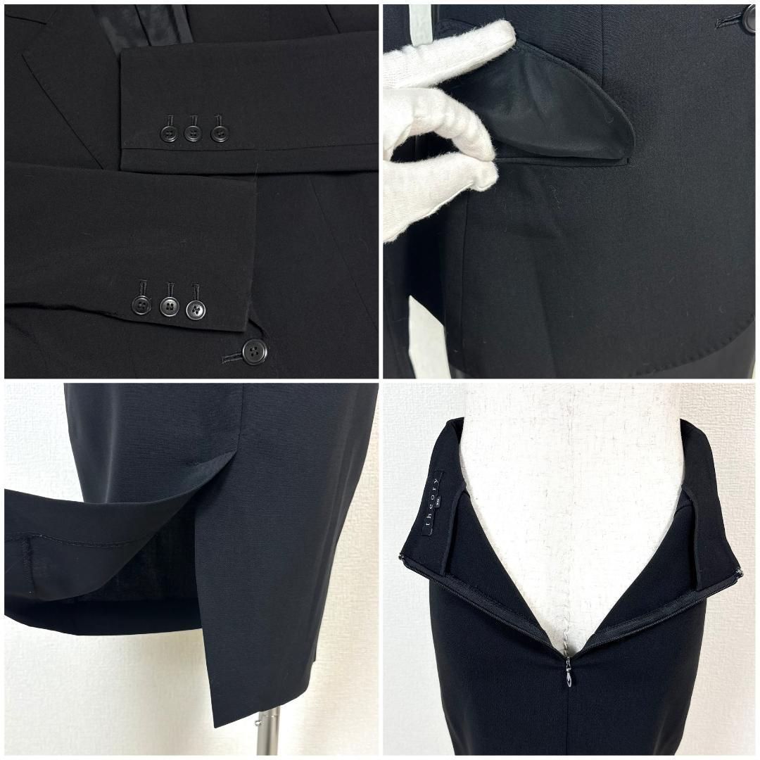 Theory スカートスーツセットアップ ワンボタン XO ブラック 無地