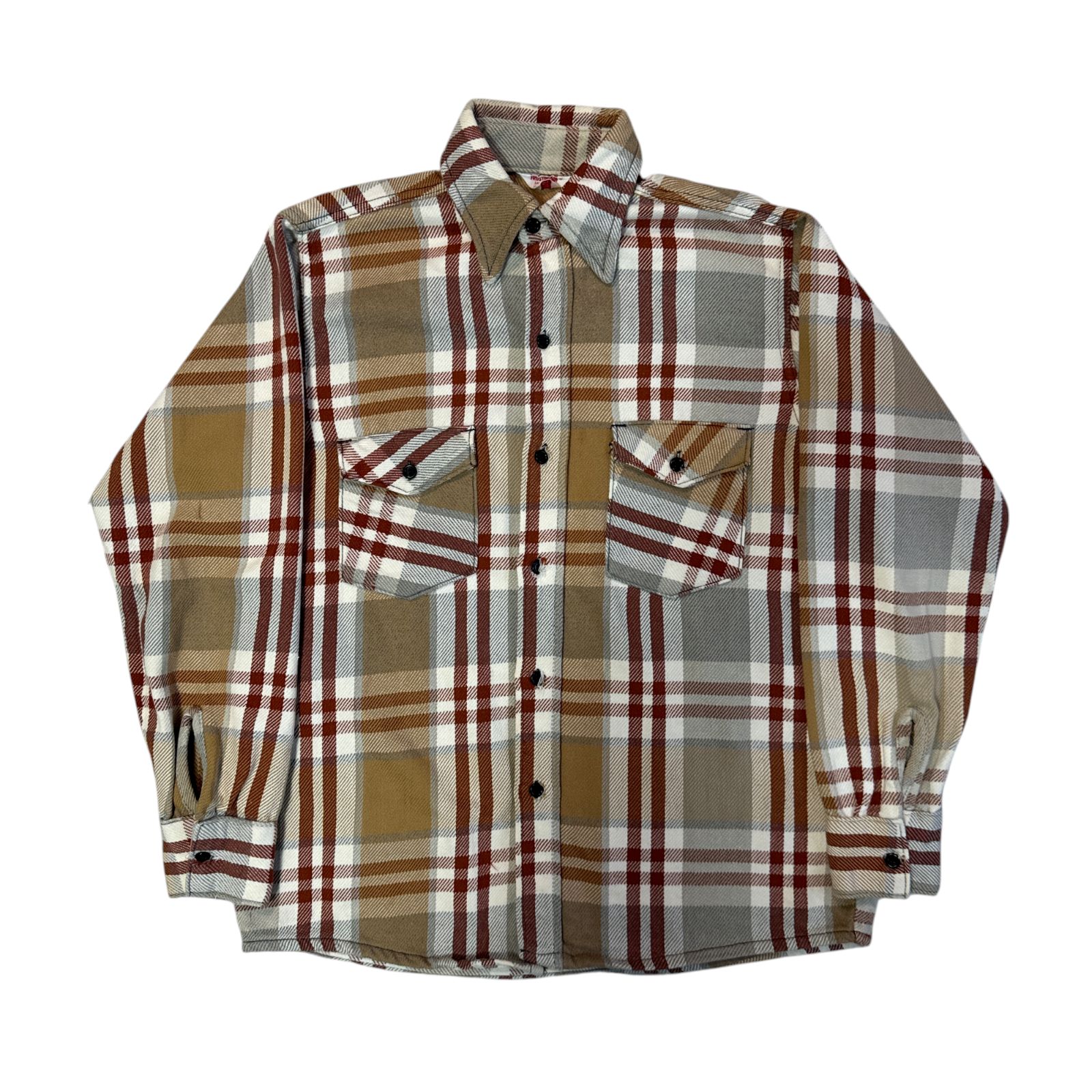 60s - 70s FROSTPROOF ヘビーネルシャツ ベージュ グレー チェック M
