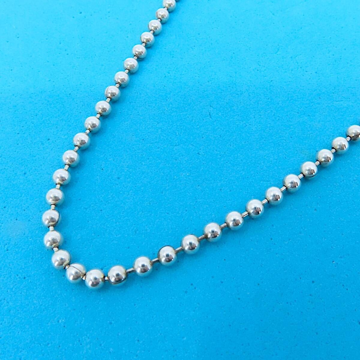 美品 Tiffany&Co. ティファニー ロング ボール チェーン シルバー
