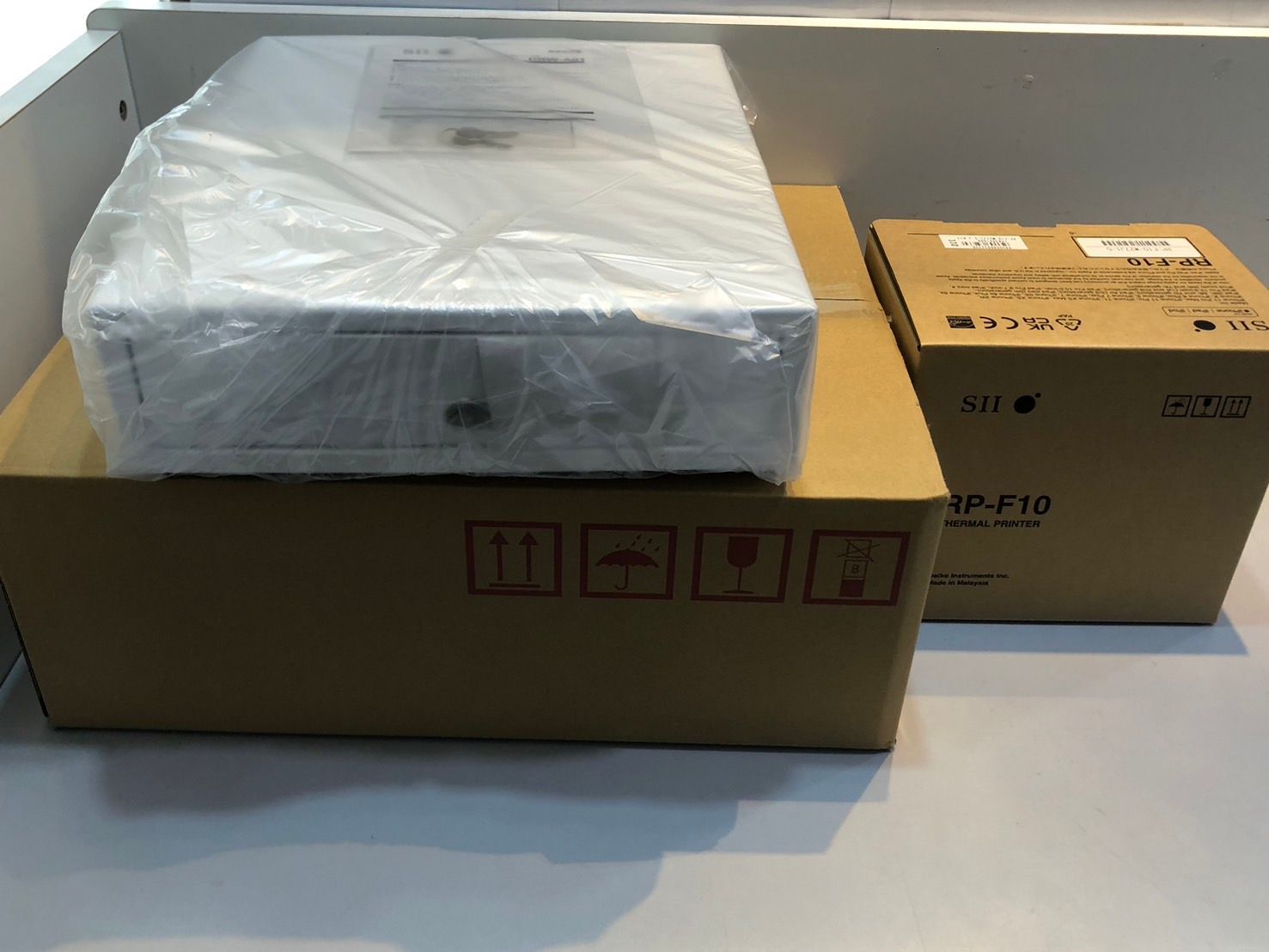 ◇未使用 SII セイコーインスツル キャッシュドロアー プリンターSET
