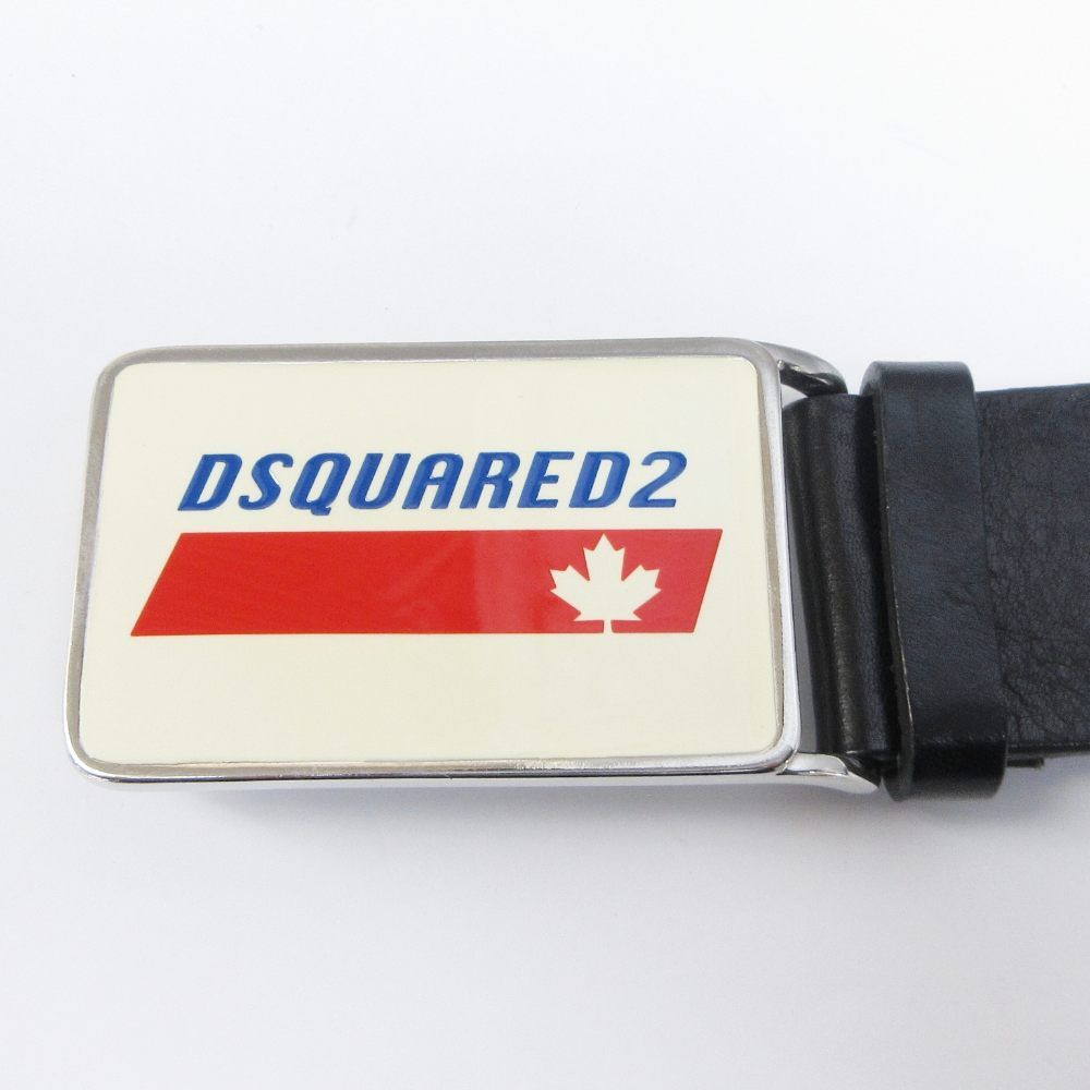 ディースクエアード DSQUARED2 レザーベルト バックル ロゴ プレート