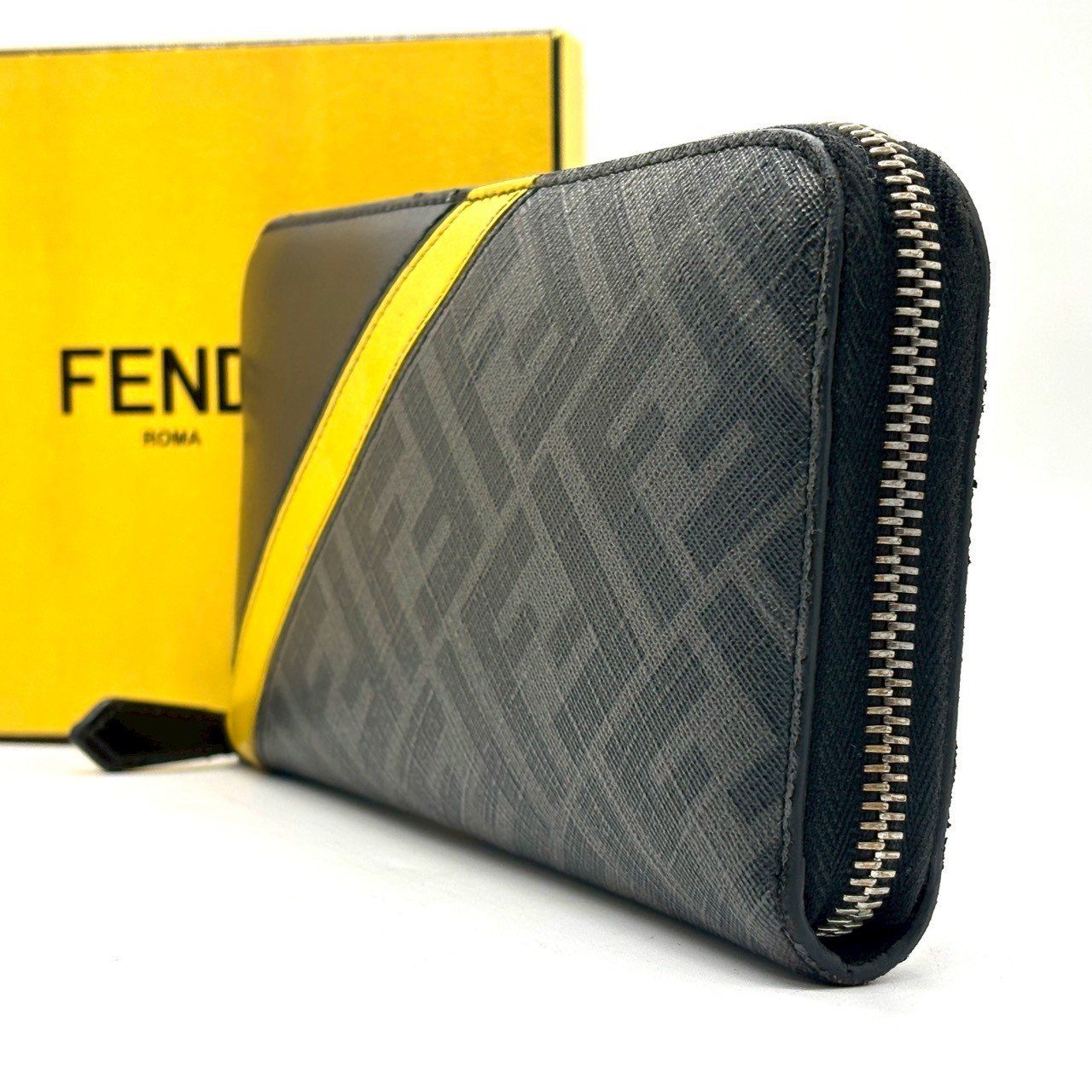 静かに際立つ格】 FENDI 長財布 ダイアゴナル ラウンドファスナー 8