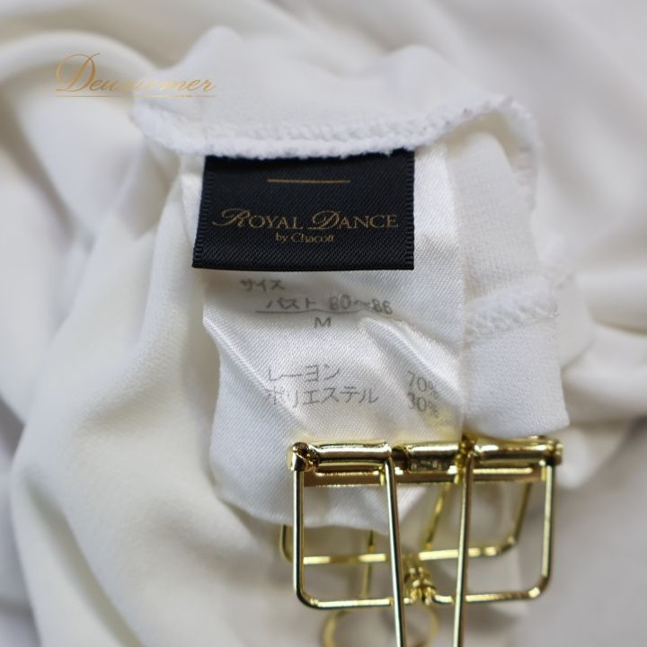 社交ダンス 衣装 トップス ブラウス ホワイト系 チャコットロイヤル