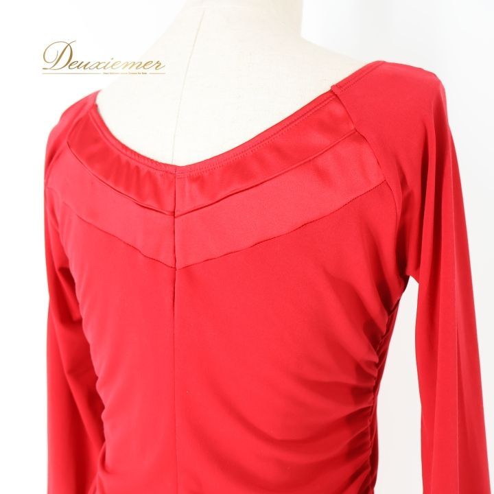 社交ダンス 衣装 トップス ブラウス レッド系 チャコット Chacott 練習