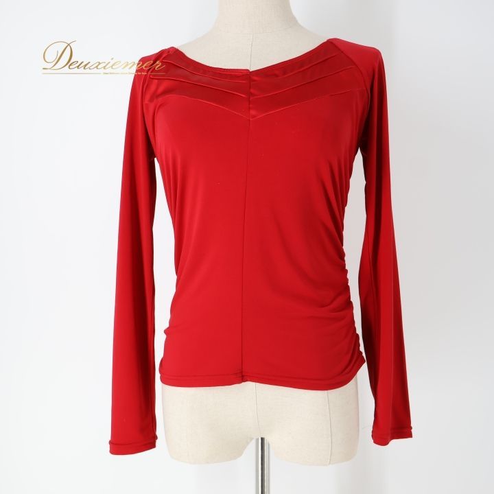 社交ダンス 衣装 トップス ブラウス レッド系 チャコット Chacott 練習