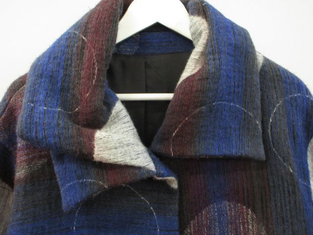 ジウ 慈雨 センソユニコ ジャガード ドット 変形 コート ウール 40