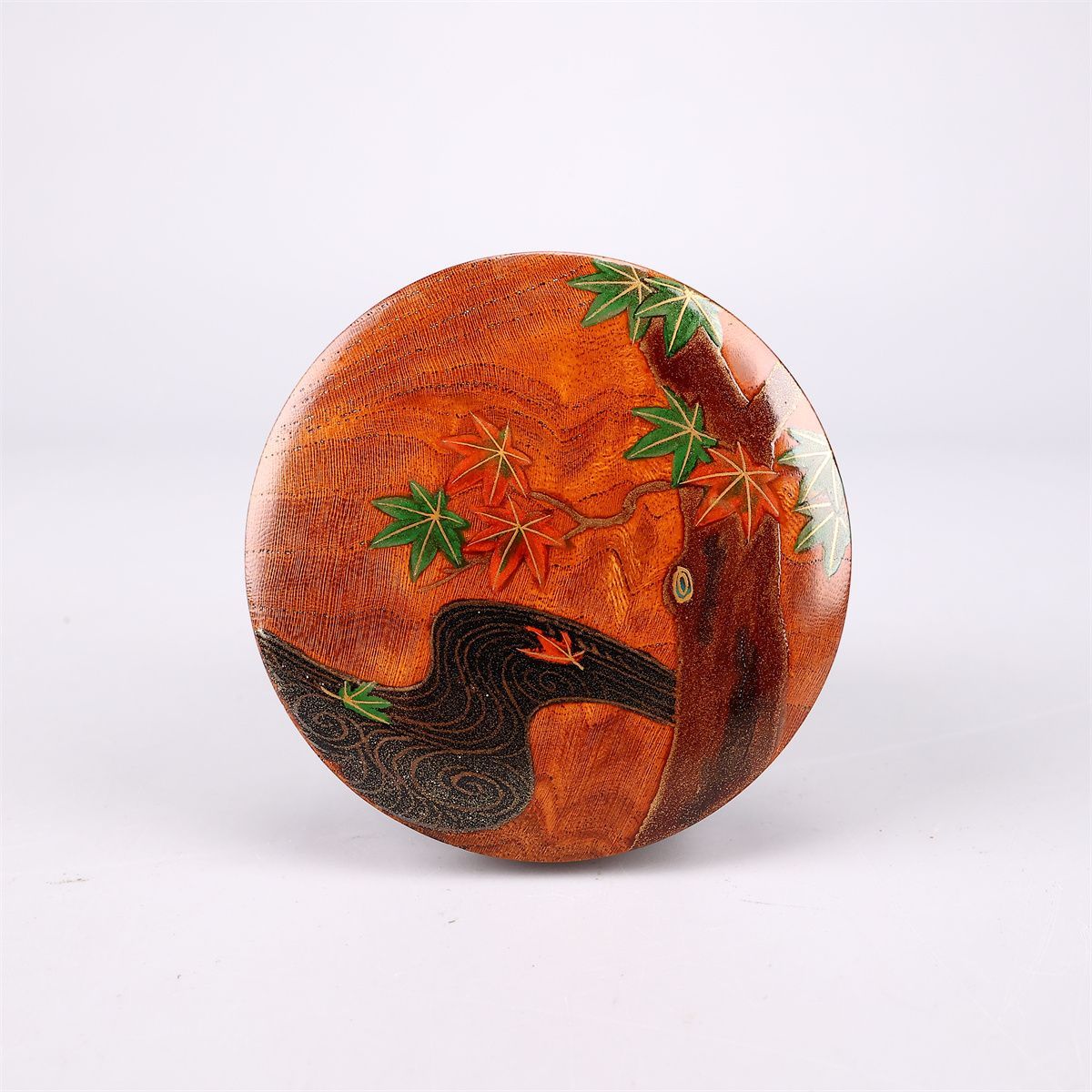 中村宗哲】作 立田川蒔絵 香合／表千家十三代即中斎 花押 箱書付