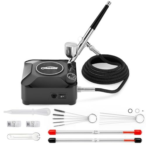 迅速に発送】Oasser エアブラシ セット ミニコンプレッサー ダブル