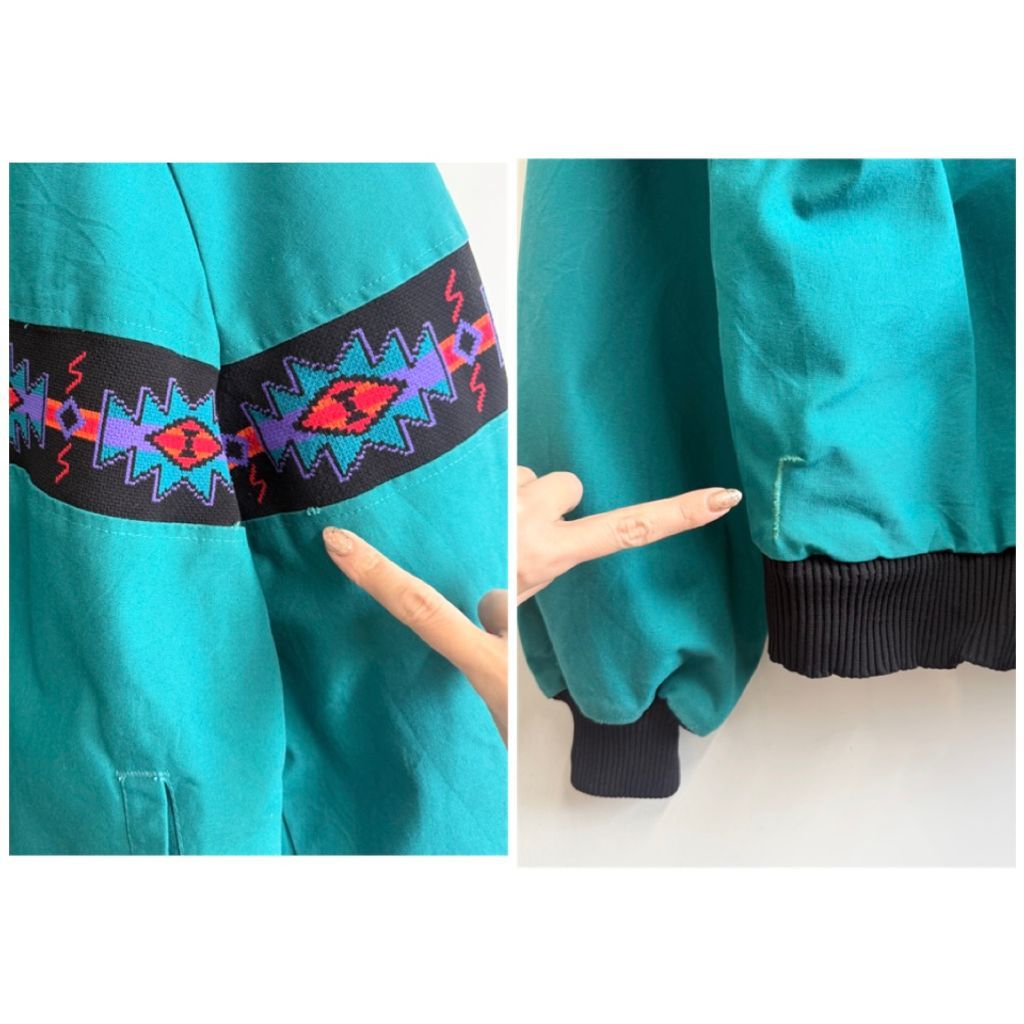 USA製 Davis James ネイティブ柄 切り替えデザイン ブランケット裏地