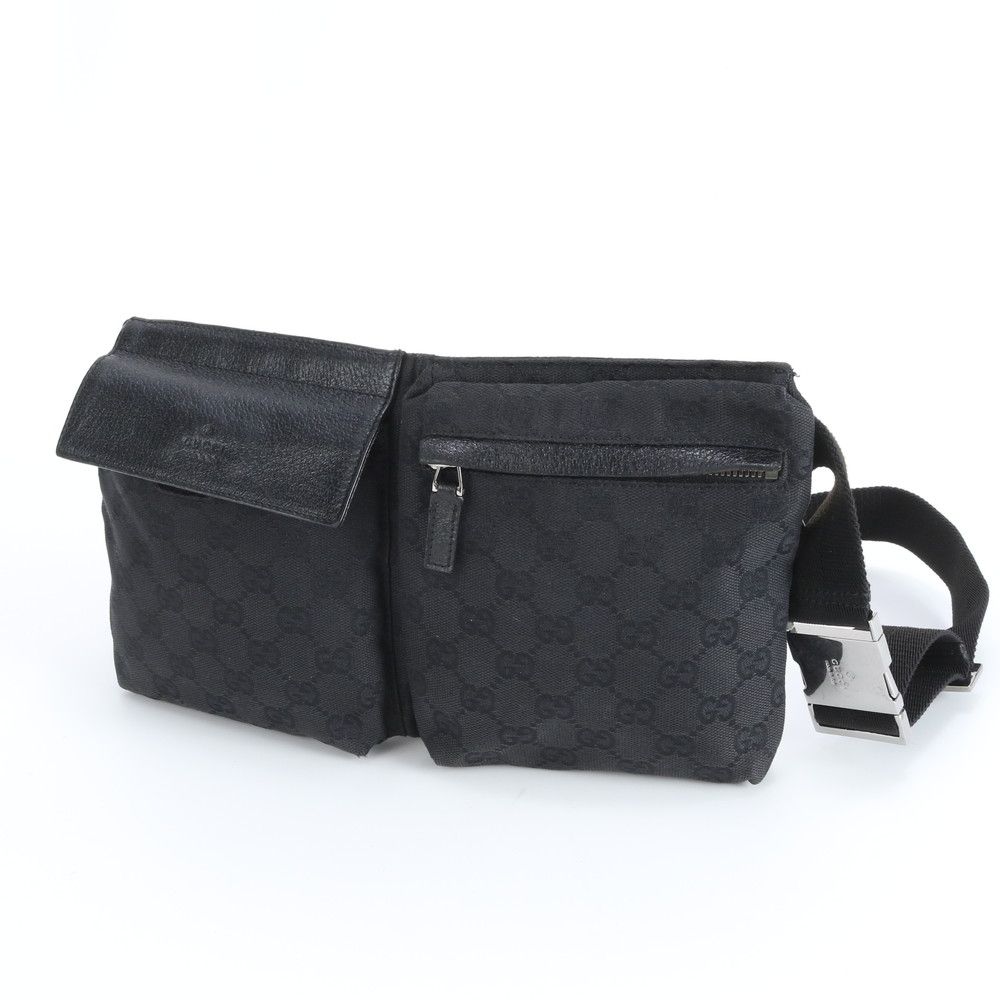 美品 グッチ GGキャンバス 28566 レザー 2WAY ボディバッグ 斜め掛け