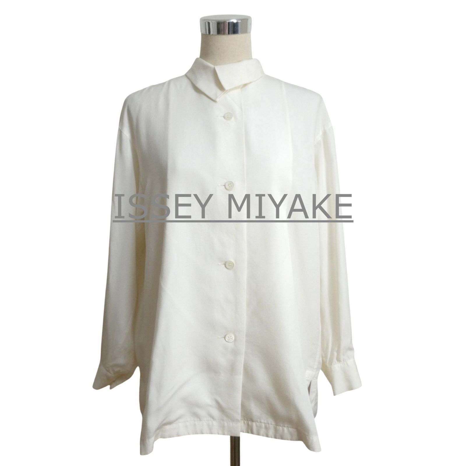美品 ISSEY MIYAKE イッセイミヤケ シャツ ブラウス 変形カラー 長袖