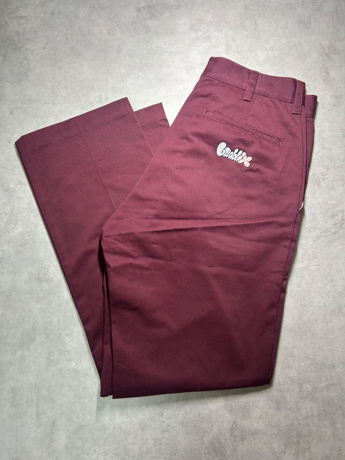 極美品】Buddix バディーズ ワークパンツ M 刺繍 バーガンディ ワイン