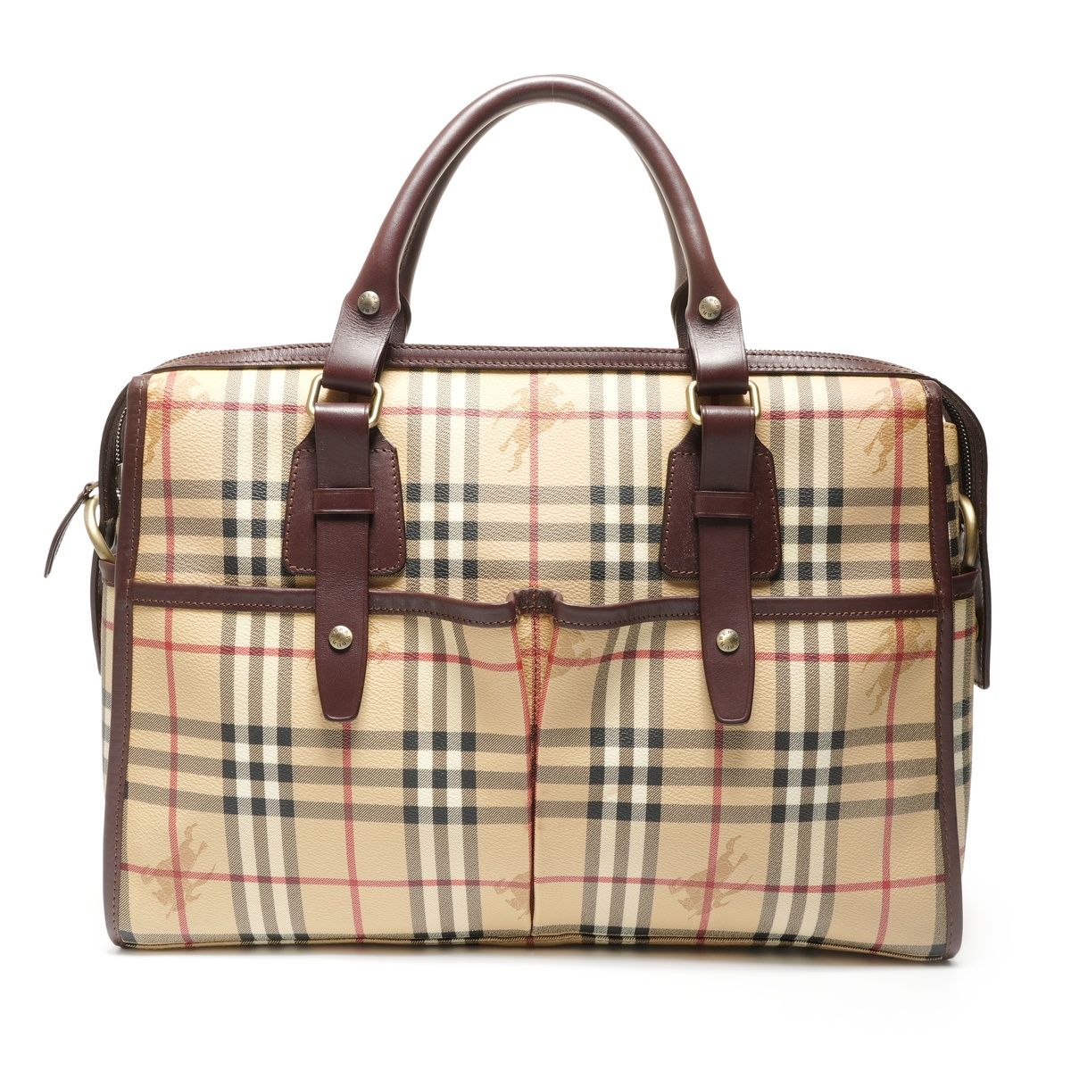 BURBERRY バーバリー ボストンバッグ ノバチェック PVC【中古】 - メルカリ