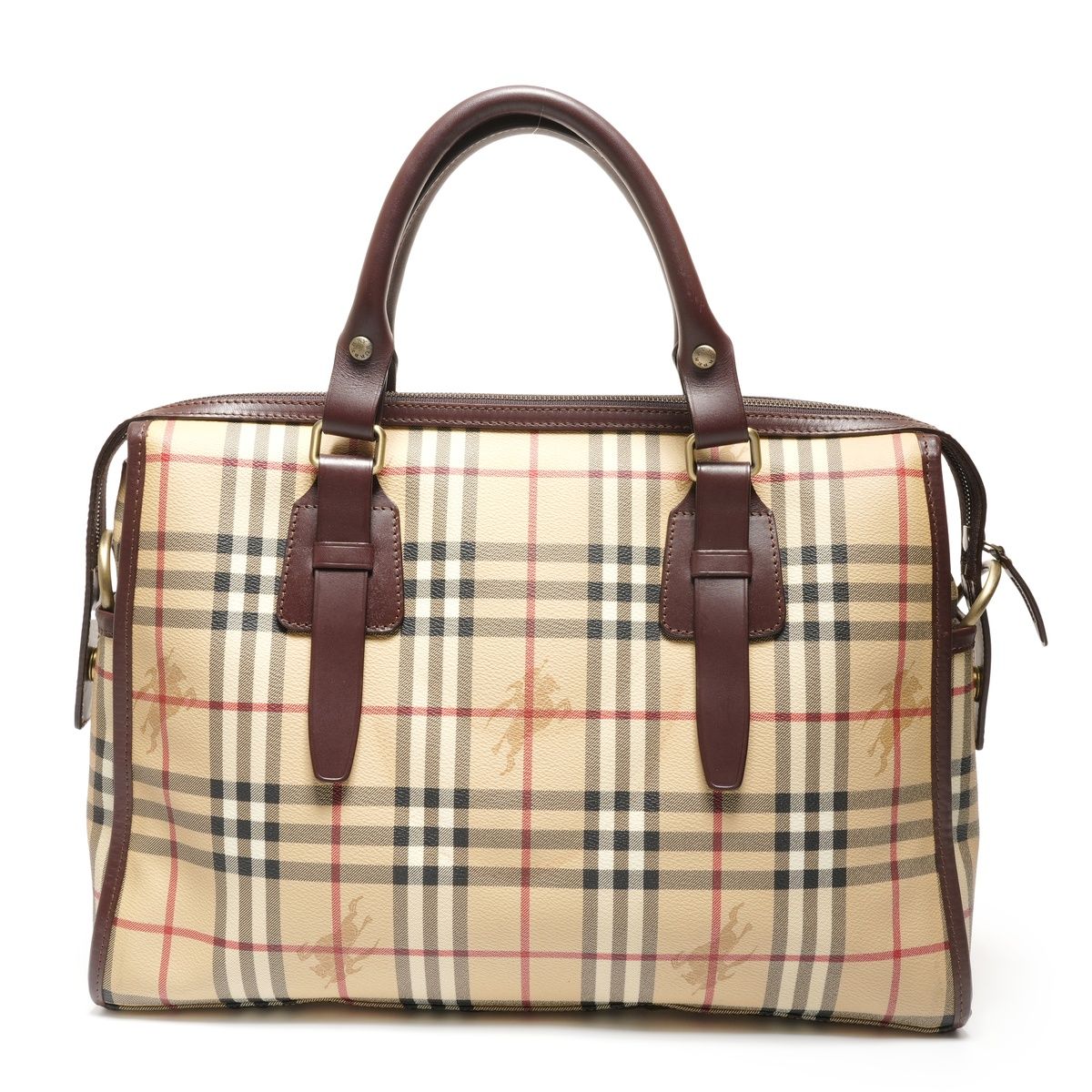 BURBERRY バーバリー ボストンバッグ ノバチェック PVC【中古】 - メルカリ