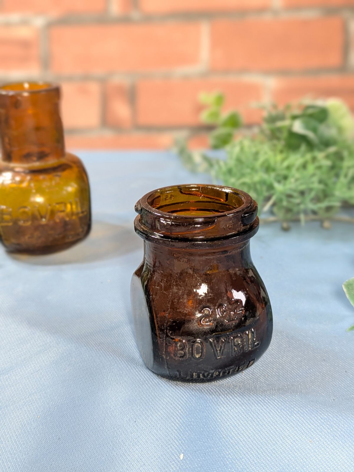 イギリス アンティーク ガラスボトル 3本セット BOVRILボブリル