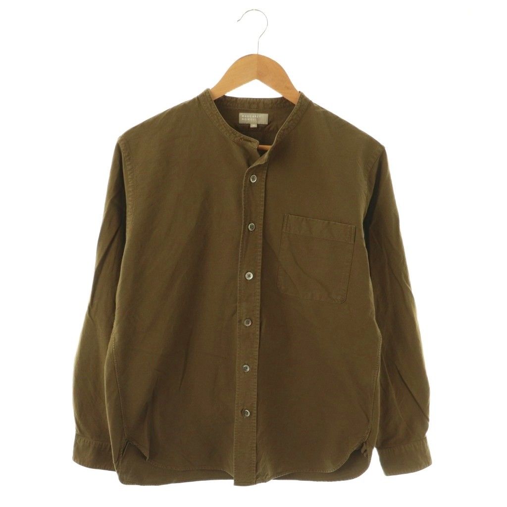 マーガレットハウエル MARGARET HOWELL バンドカラーシャツ コットン M