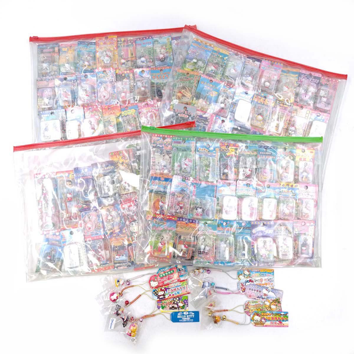 未使用】[100個セット] ハローキティご当地 値付け ほか ストラップ
