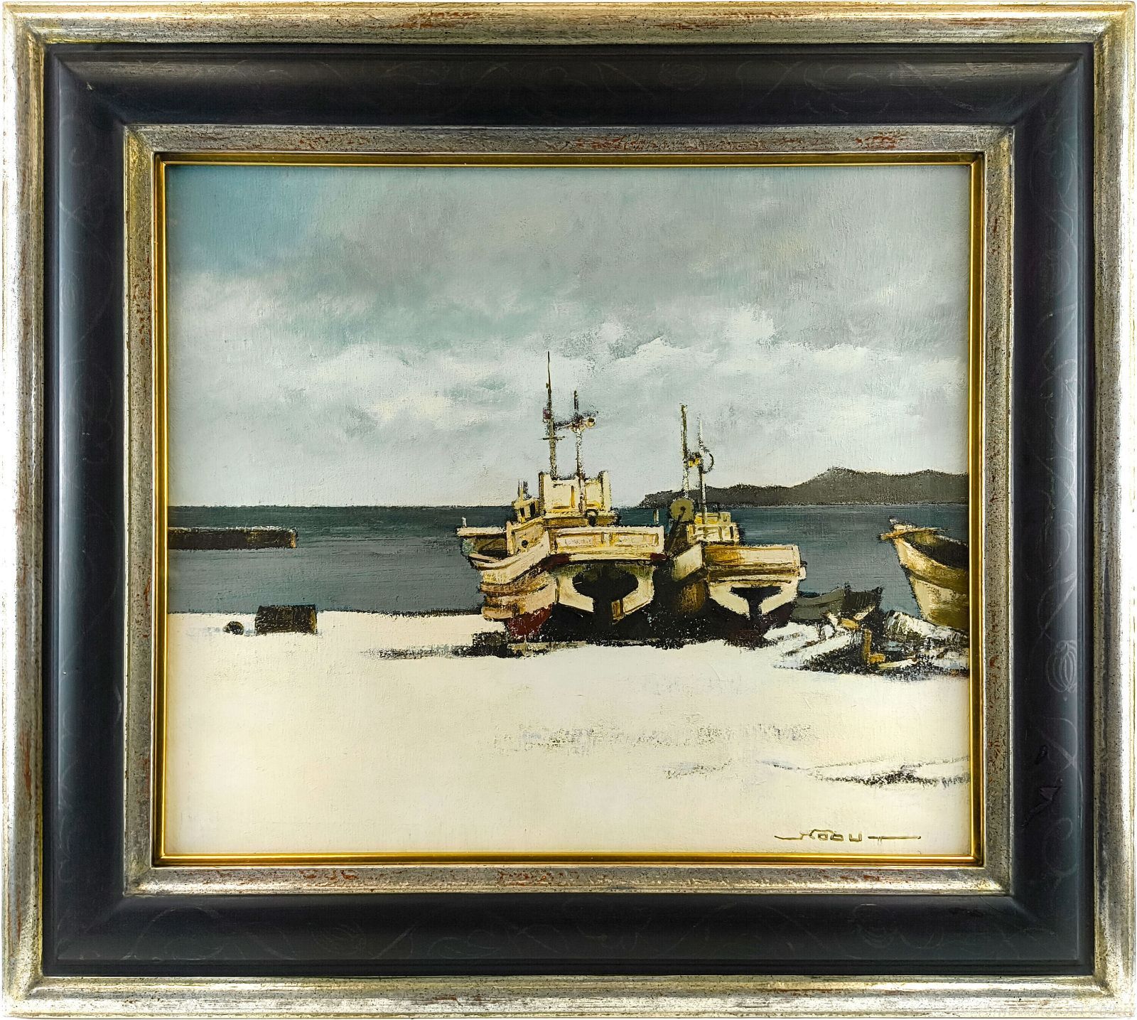 生田信行 「冬の浜 江差」 油絵・油彩画 絵画 - メルカリ