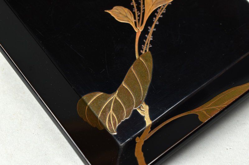 蔵A5942】平安象彦 草花蒔絵 切手盆 共箱 - メルカリ