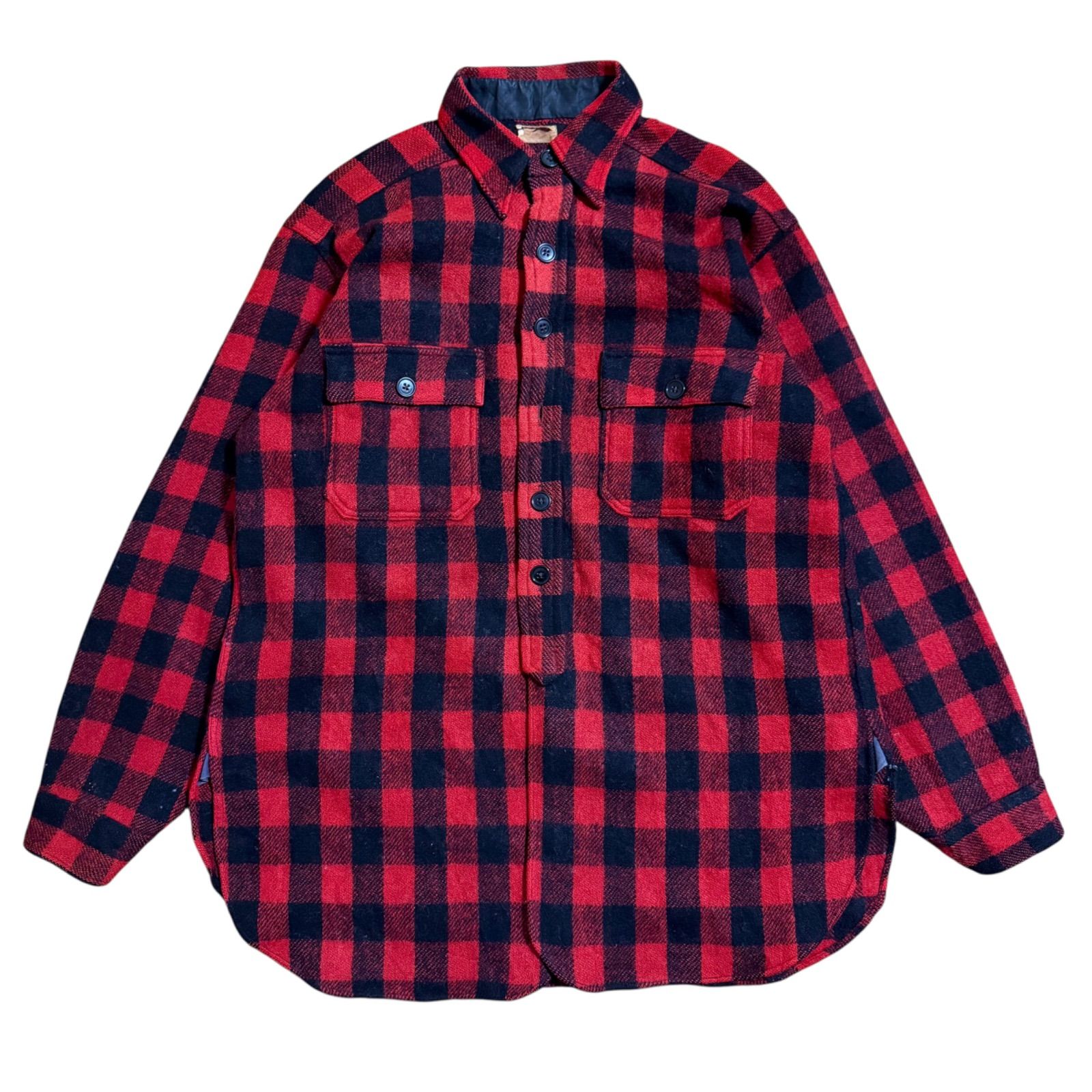 50s 60s ヴィンテージ ウールシャツ バッファローチェック - メルカリ