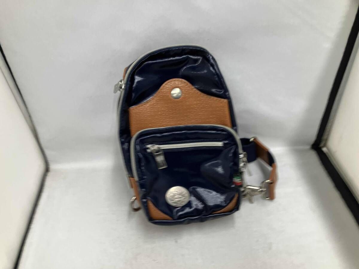 OROBIANCO / オロビアンコ レザー ナイロン ボディバッグ ネイビー