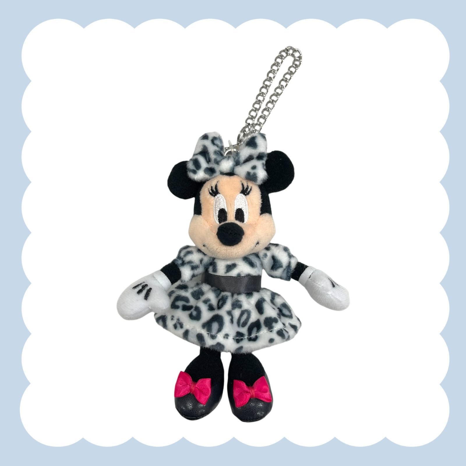ディズニー ヒョウ柄 ミニー ぬいぐるみチャーム【グレー】レオパード