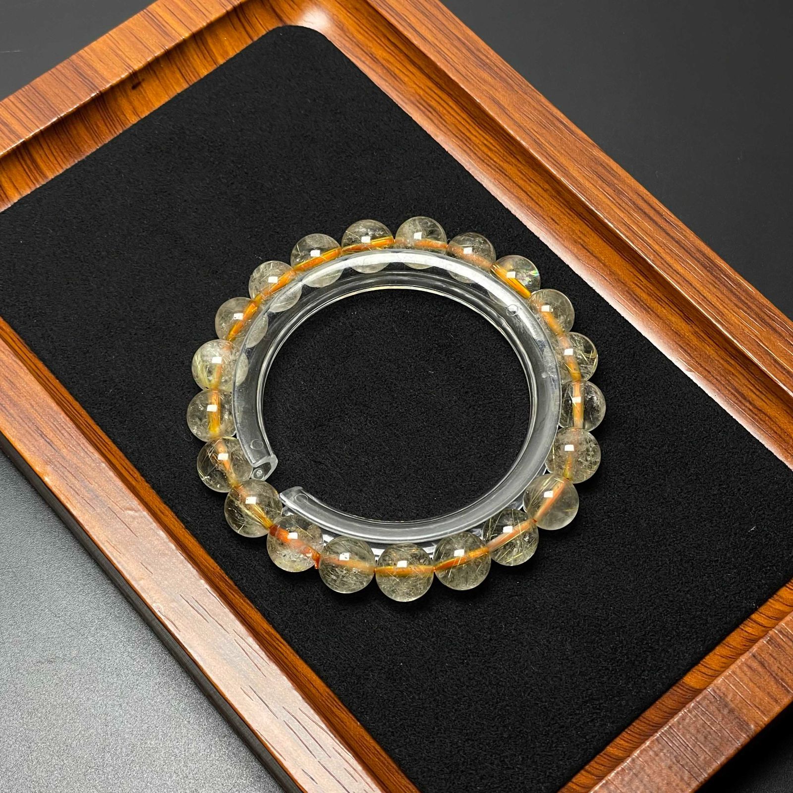 天然石☆【20A黄金タイチンルチル】☆ブレスレット 天然石 金運 9.3