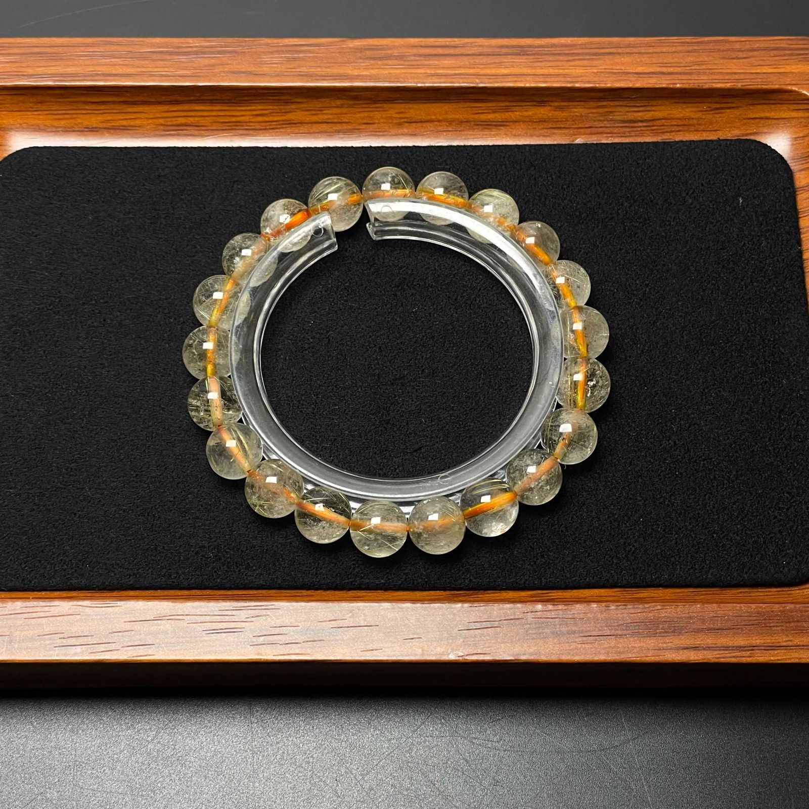 天然石☆【20A黄金タイチンルチル】☆ブレスレット 天然石 金運 9.3