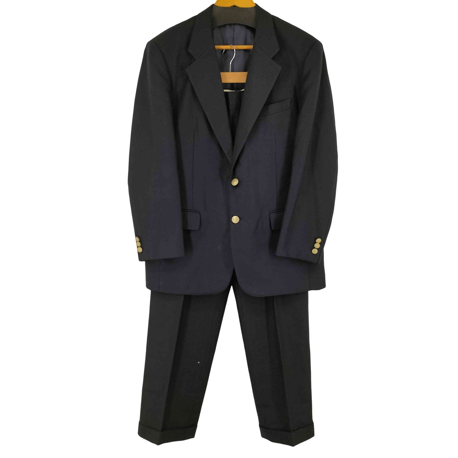 ユーズドフルギ USED古着 金ボタン 紺ブレ 2タックスラックスパンツ