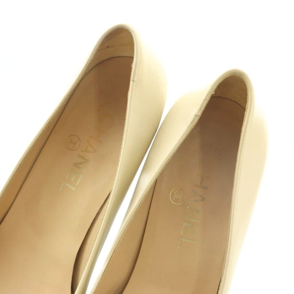 シャネル CHANEL カメリアパンプス ピンヒール バイカラー 38C 25.0cm