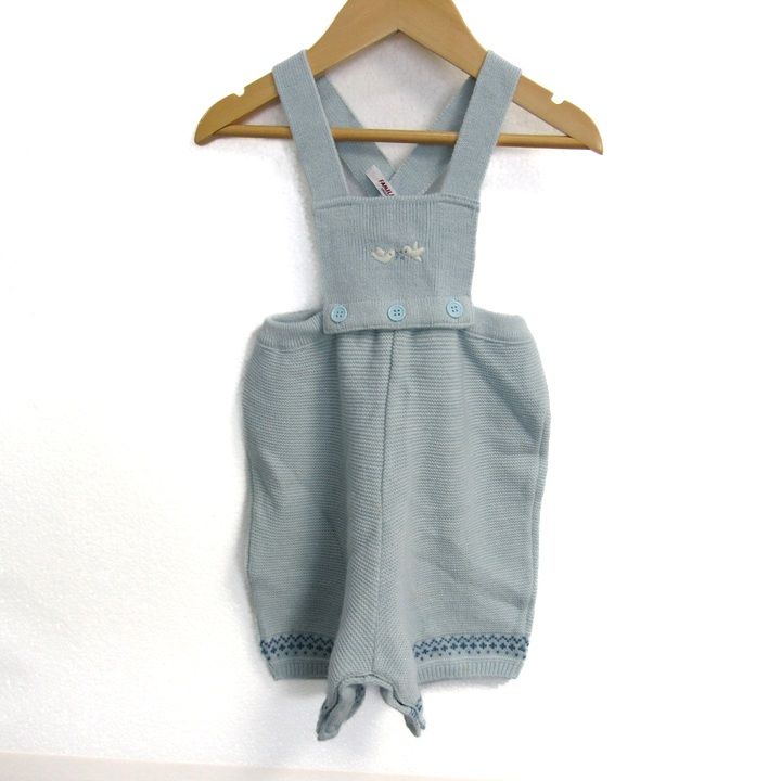 ファミリア ニットサロペット ブランド ウール混 つなぎ ベビー 女の子
