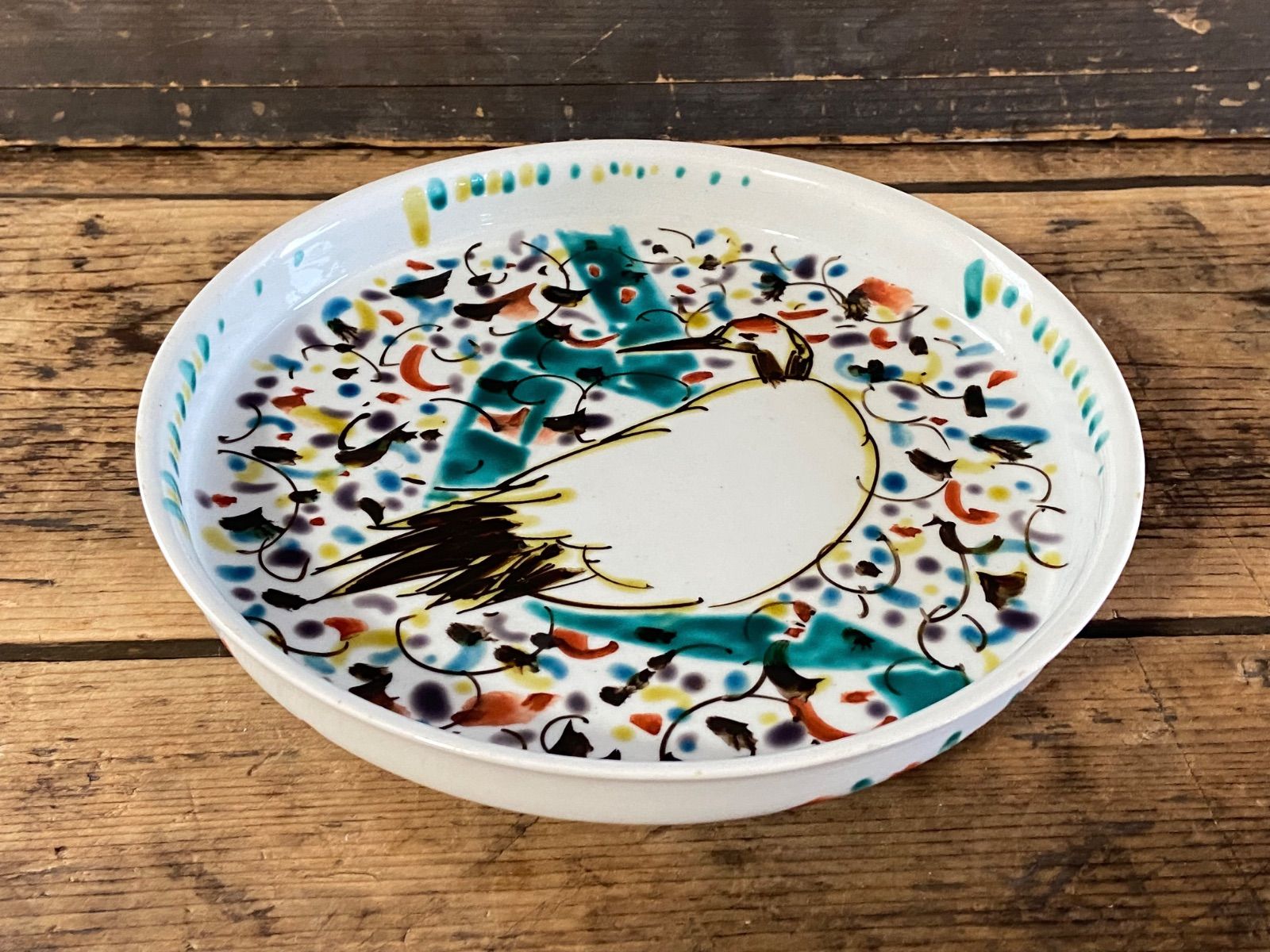 九谷焼 北出不二雄 鶴図 色絵 皿 18cm 共箱なし - メルカリ