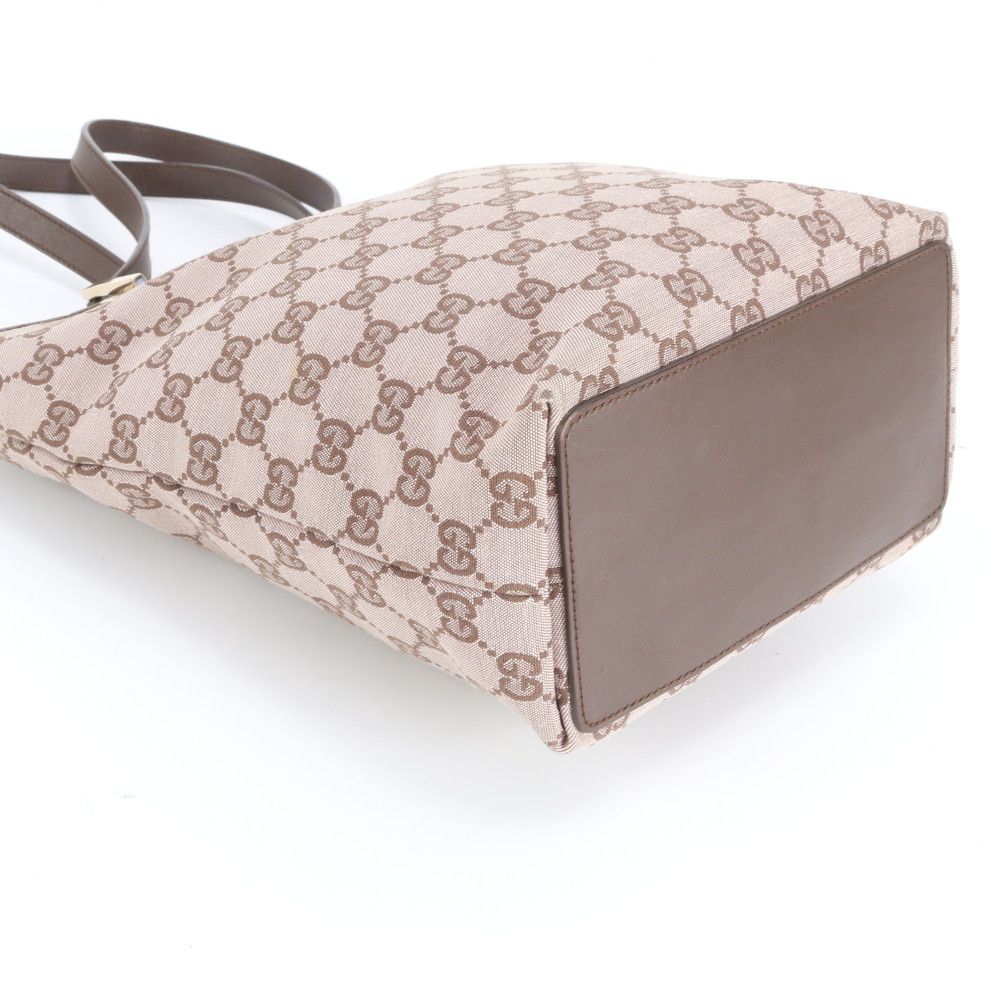 美品 グッチ GGキャンバス 002 1099 レザー トート バッグ 肩掛け