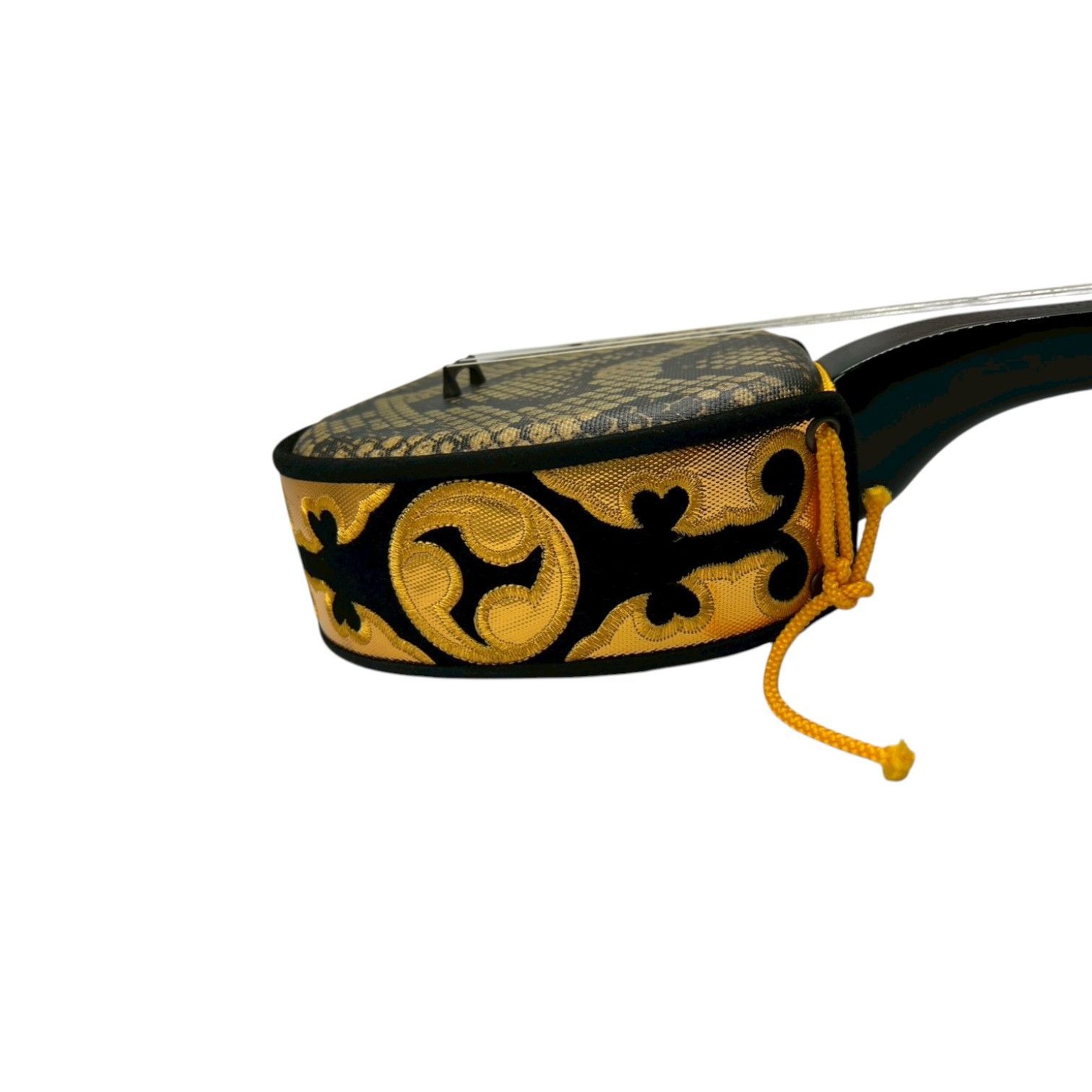 美品】沖縄 三線 人工皮 蛇皮線 伝統楽器 入門用 胴巻きデザイン