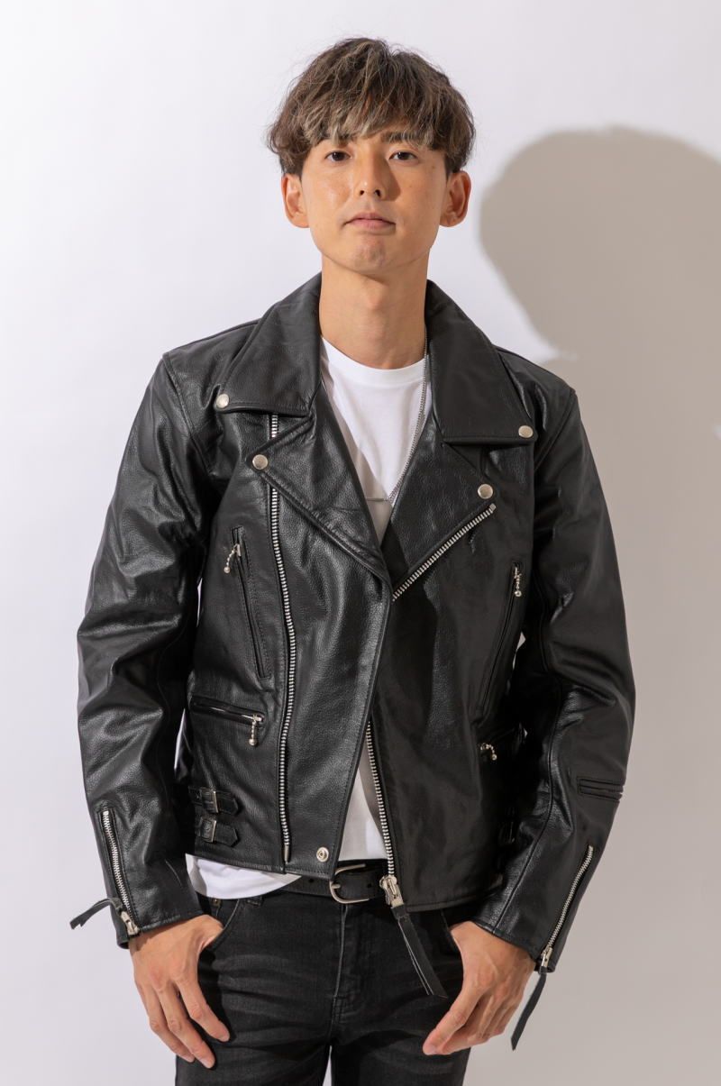 フリーダムレザー 本革 革ジャン メンズ UKタイプ ダブルライダース PB